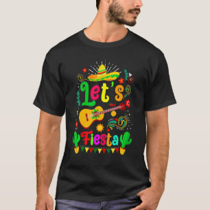 Cinco De Mayo Mexican Guitar Lets Fiesta Cactus Me T-Shirt