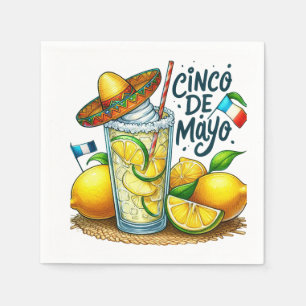 Cinco de Mayo Mexican Hat, Lemons, Limes Napkin
