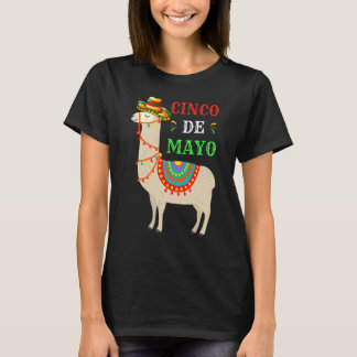 Cinco De Mayo Mexican Party Llama Mexican Dress T-Shirt