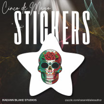 Cinco de Mayo Mexican Skull Stickers
