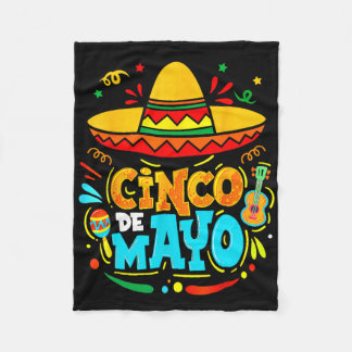 Cinco De Mayo Mexican Sombrero Fiesta Chili Pepper Fleece Blanket