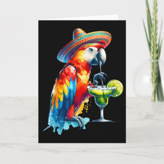 Cinco De Mayo Mexican Sombrero Parrot Drinking A M Card