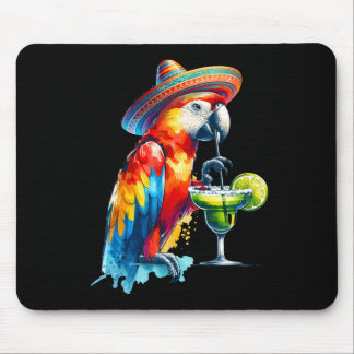 Cinco De Mayo Mexican Sombrero Parrot Drinking A M Mouse Pad