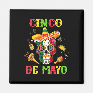 Cinco De Mayo Mexican Sugar Skull Fiesta Squad 5 D Magnet