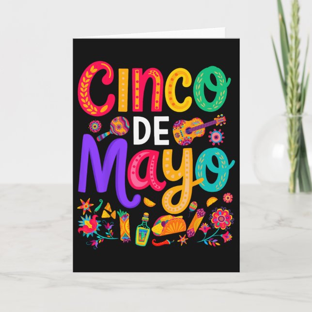 Cinco De Mayo Mexican Taco Funny 5 De Mayo Lets Fi Card (Front)