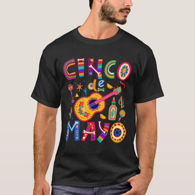 Cinco De Mayo Mexican Taco Funny 5 De Mayo Lets Fi T-Shirt (Front)