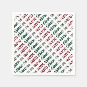 Cinco de Mayo Mexico Mexican Flag Colour Typograph Napkin