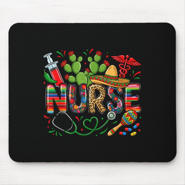 Cinco de mayo nurse coquette bow stethoscope mouse pad (Front)