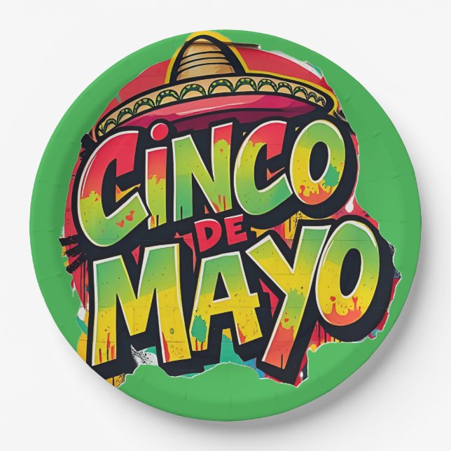 Cinco De Mayo Paper Plate (Front)