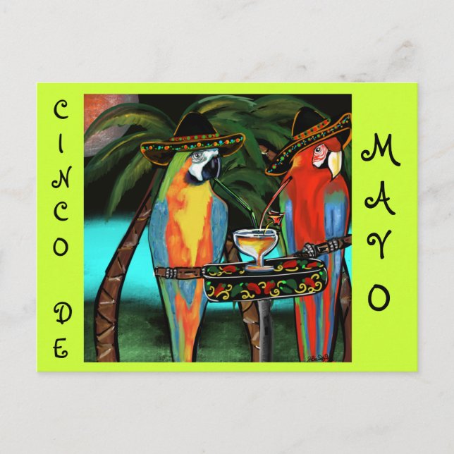 CINCO DE MAYO PARROTS  POSTCARD (Front)