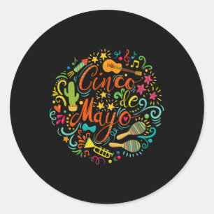 Cinco De Mayo Party Men Women Mexican Fiesta Taco Classic Round Sticker
