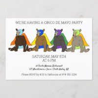 Cinco De Mayo Party Mexican Luchador Bears
