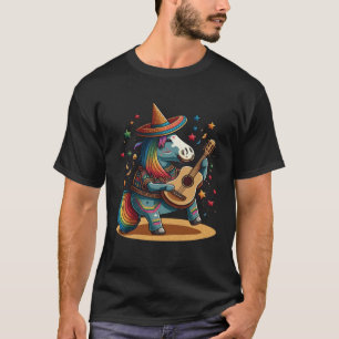 Cinco De Mayo Party Mexican Unicorn Playing Guitar T-Shirt