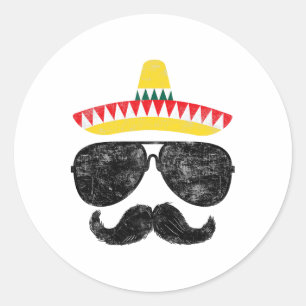 Cinco De Mayo Party Shirts Funny Cinco De Mayo Mus Classic Round Sticker