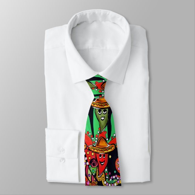 Cinco de Mayo Peppers Tie (Tied)