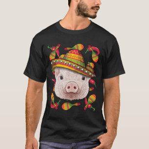 Cinco de Mayo Pig Sombrero Mexican Pig Fiesta Part T-Shirt
