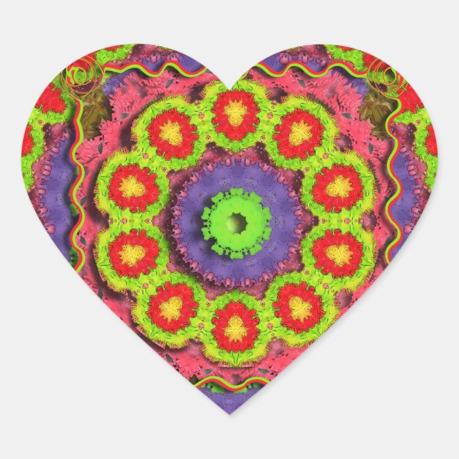 Cinco De Mayo Pinata Abstract Heart Sticker (Front)