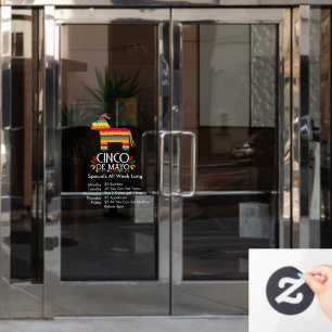 Cinco de Mayo Pinata Specials Window Cling