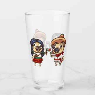 Cinco De Mayo Pugs Glass Tumbler