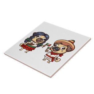 Cinco De Mayo Pugs Tile