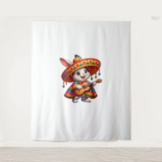 Cinco de Mayo Rabbit Wearing Mexican Sombrero Men Tapestry
