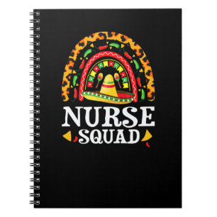 Cinco De Mayo Rainbow Leopard Nurse Squad Mexican Notebook