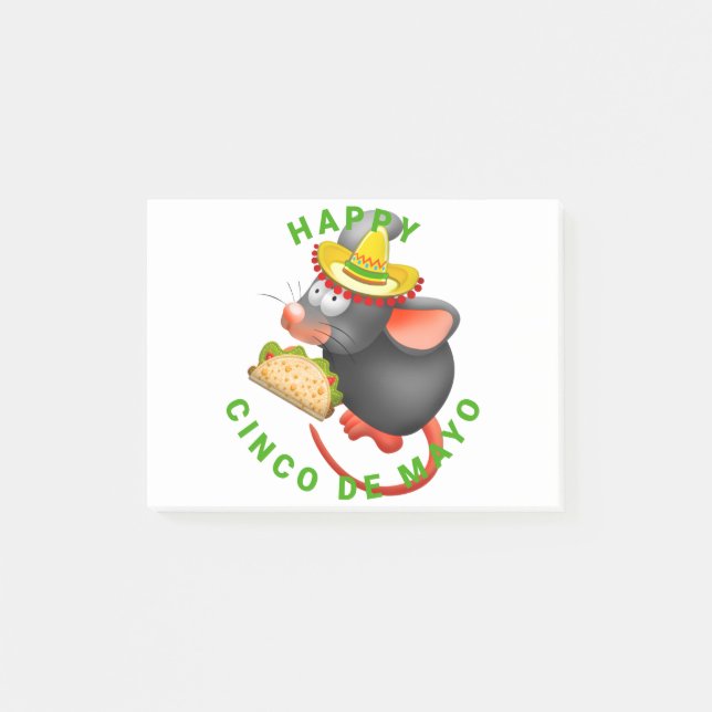 cinco de mayo rat post-it notes (Front)