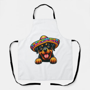 Cinco de Mayo Rottweiler Mexico Celebration Apron
