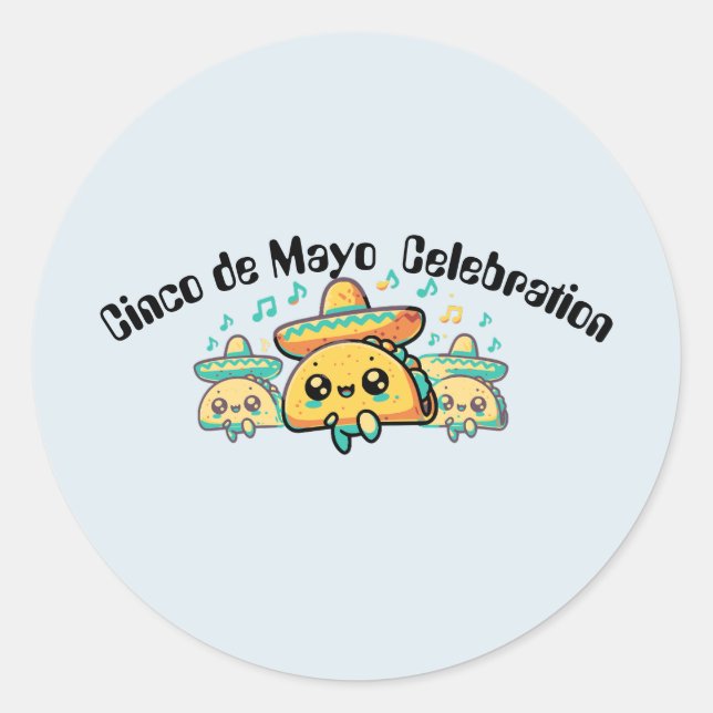 Cinco de Mayo Salsa Tacos Classic Round Sticker (Front)