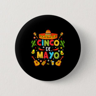 Cinco de mayo shirt for men women mexican fiesta 5 2 inch round button
