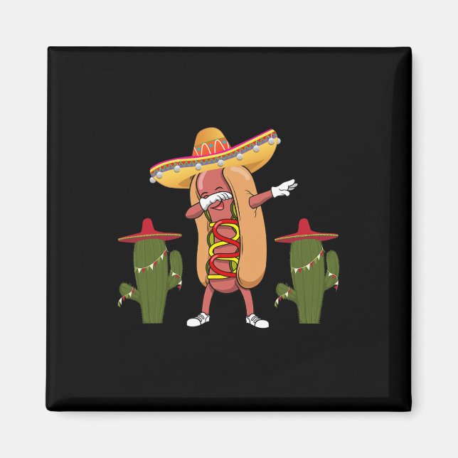 Cinco De Mayo Shirt Hot Dog Cactus Dancing  Magnet (Front)
