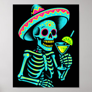 Cinco De Mayo Skeleton - Mexican Sombrero Party Poster