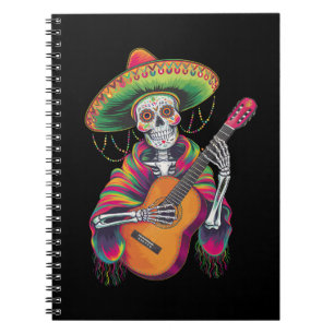 Cinco De Mayo Skeleton Skull Fiesta Guitar Notebook