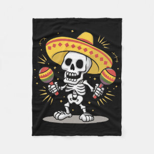 Cinco De Mayo Skeleton Sombrero Fiesta Mexican Men Fleece Blanket