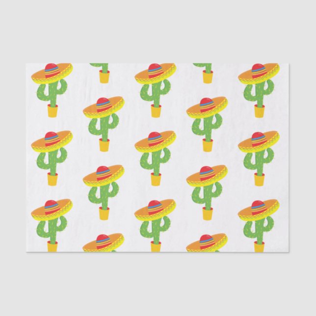 Cinco De Mayo Sombrero Cactus Mexican Fiesta Tissue Paper (Front)