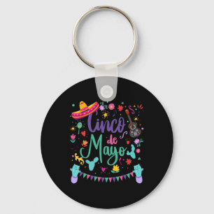 Cinco De Mayo Sombrero Guitar Keychain