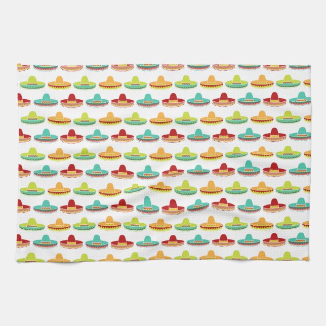 Cinco de Mayo Sombrero Mariachi Mexican Culture Kitchen Towel (Horizontal)