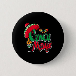 Cinco De Mayo Sombrero Men Women Mexican Taco Part 2 Inch Round Button