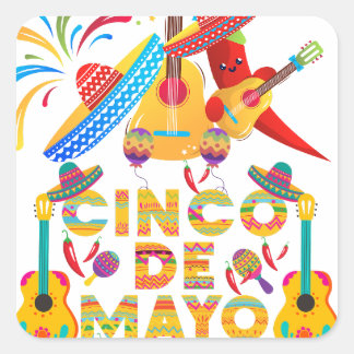 cinco de mayo  square sticker