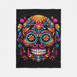 Cinco De Mayo Sugar Skull Dia De Los Muertos Day O Fleece Blanket