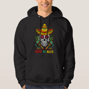 Cinco De Mayo Sugar Skull Mexican Fiesta Dia De Lo Hoodie