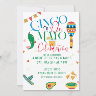 Cinco De Mayo Taco Party Fiesta  Celebration Invitation