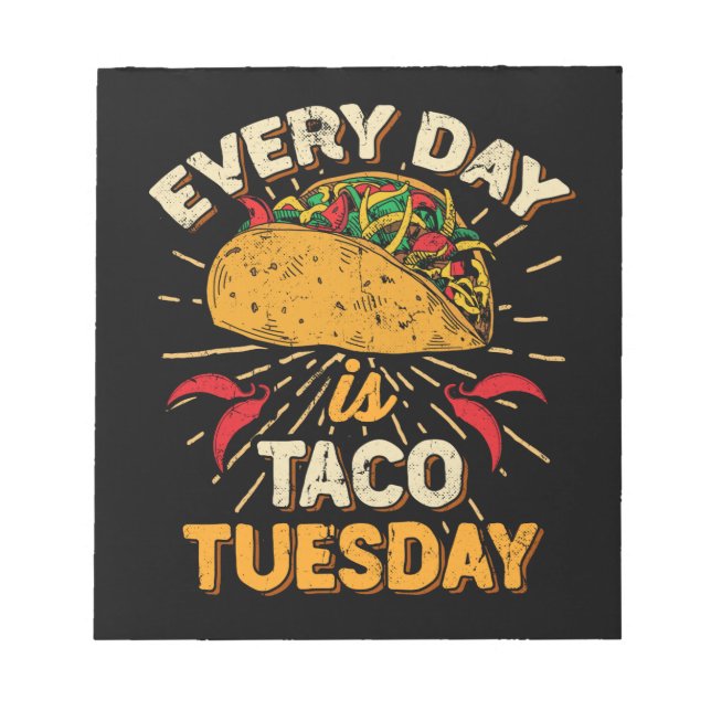 Cinco De Mayo Taco Tuesday Vintage Tacos Notepad (Front)