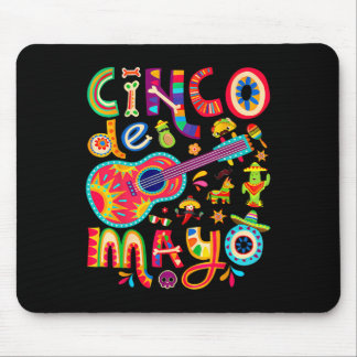Cinco De Mayo Tee Mexican Taco Guitar Fiesta Cinco Mouse Pad