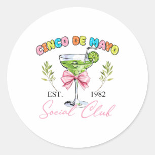 Cinco De Mayo Tequila Coquette Social Club Mexican Classic Round Sticker