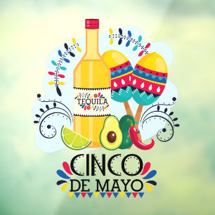 Cinco de Mayo Tequila Mexican Business Window Cling