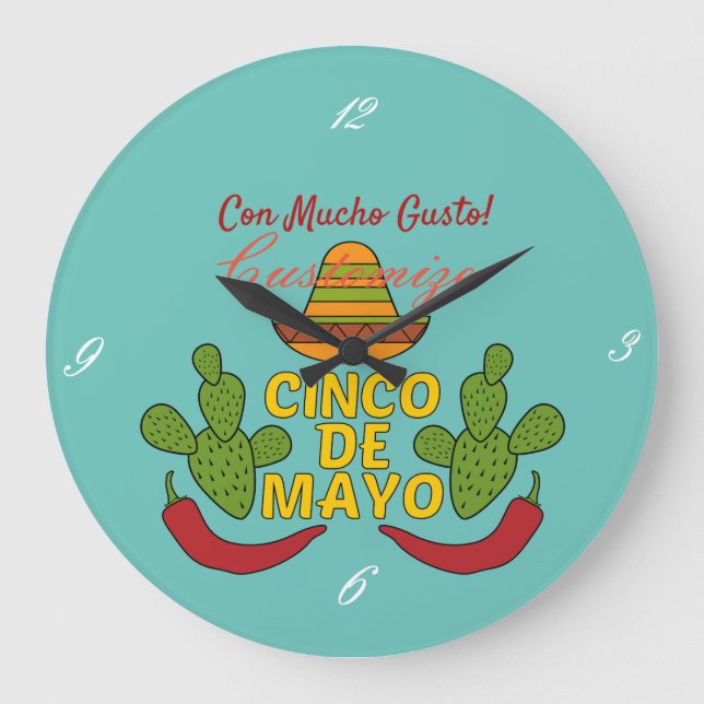 Cinco de Mayo Thunder_Cove Large Clock (Front)