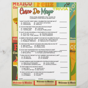 Cinco De Mayo Trivia Game Letterhead