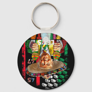 Cinco De Mayo Trump Taco Funny Mexican Trump Let's Keychain