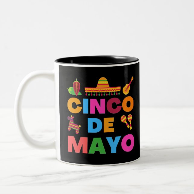 Cinco De Mayo Two-Tone Coffee Mug (Left)